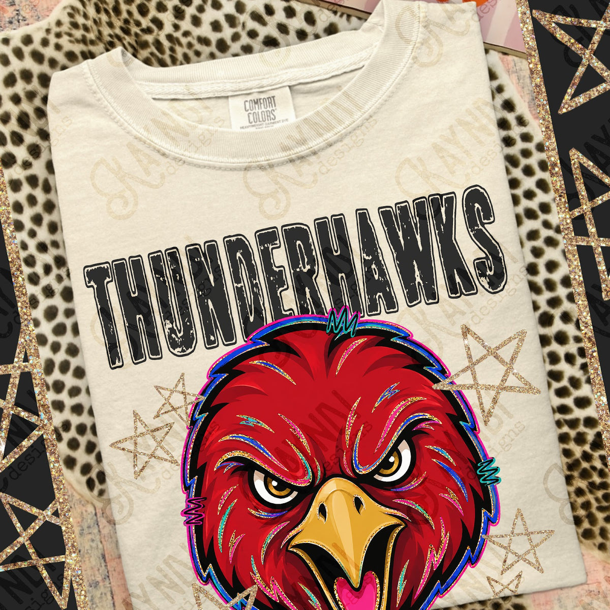 Grunge Varsity Thunderhawks Top