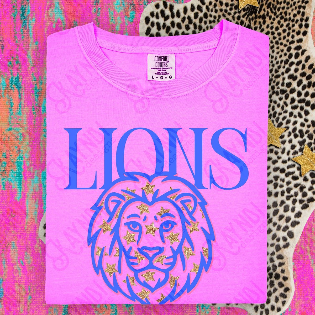 Glitter Star Mascots Lions Top