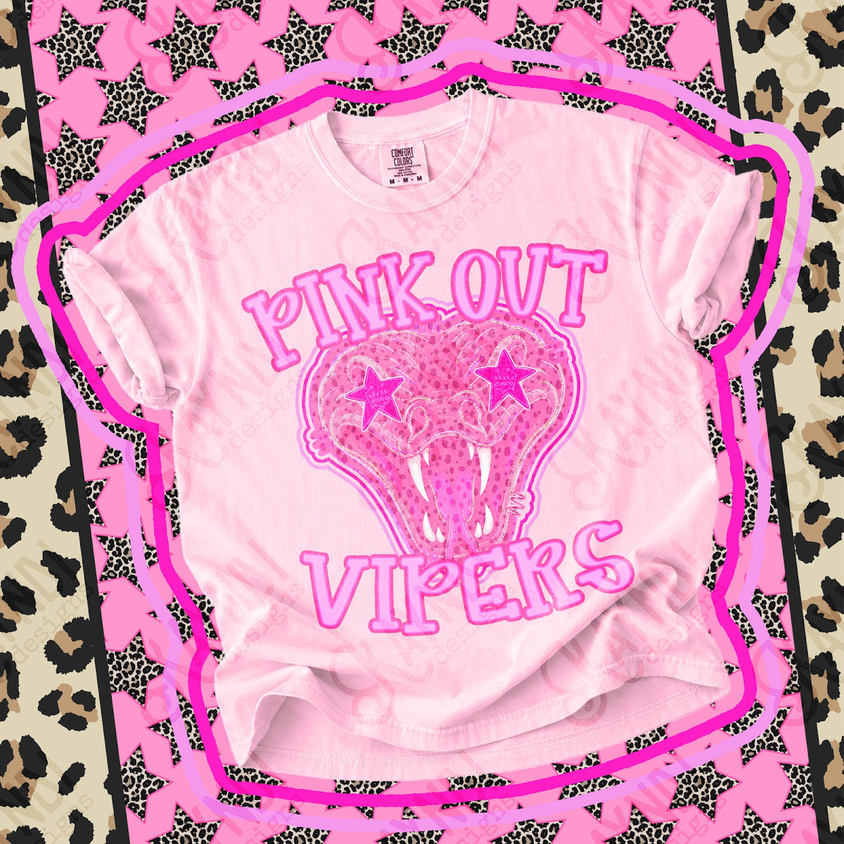 Pink Out Vipers 2 Top design mockup