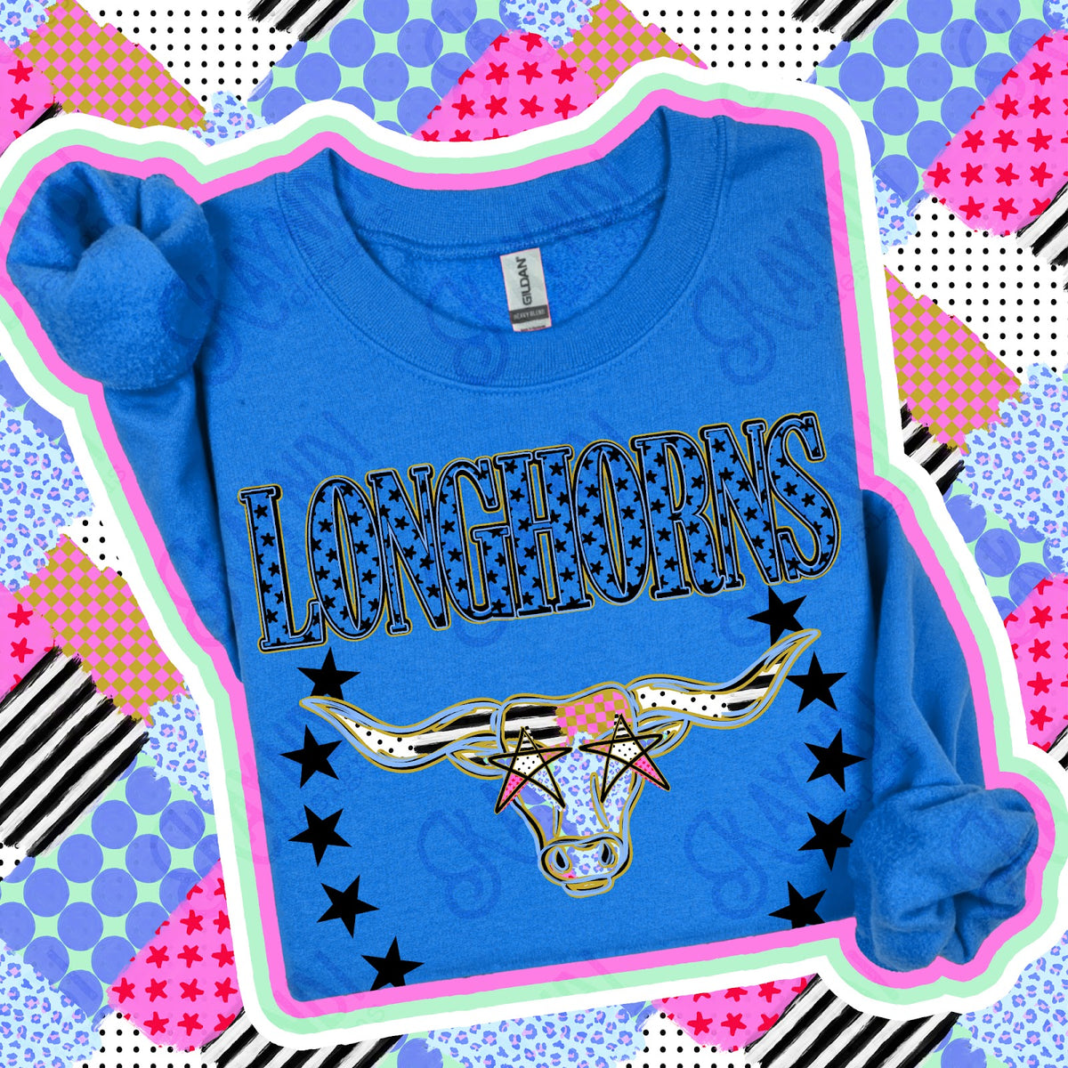 Patchwork Varisty Stars Longhorns Top
