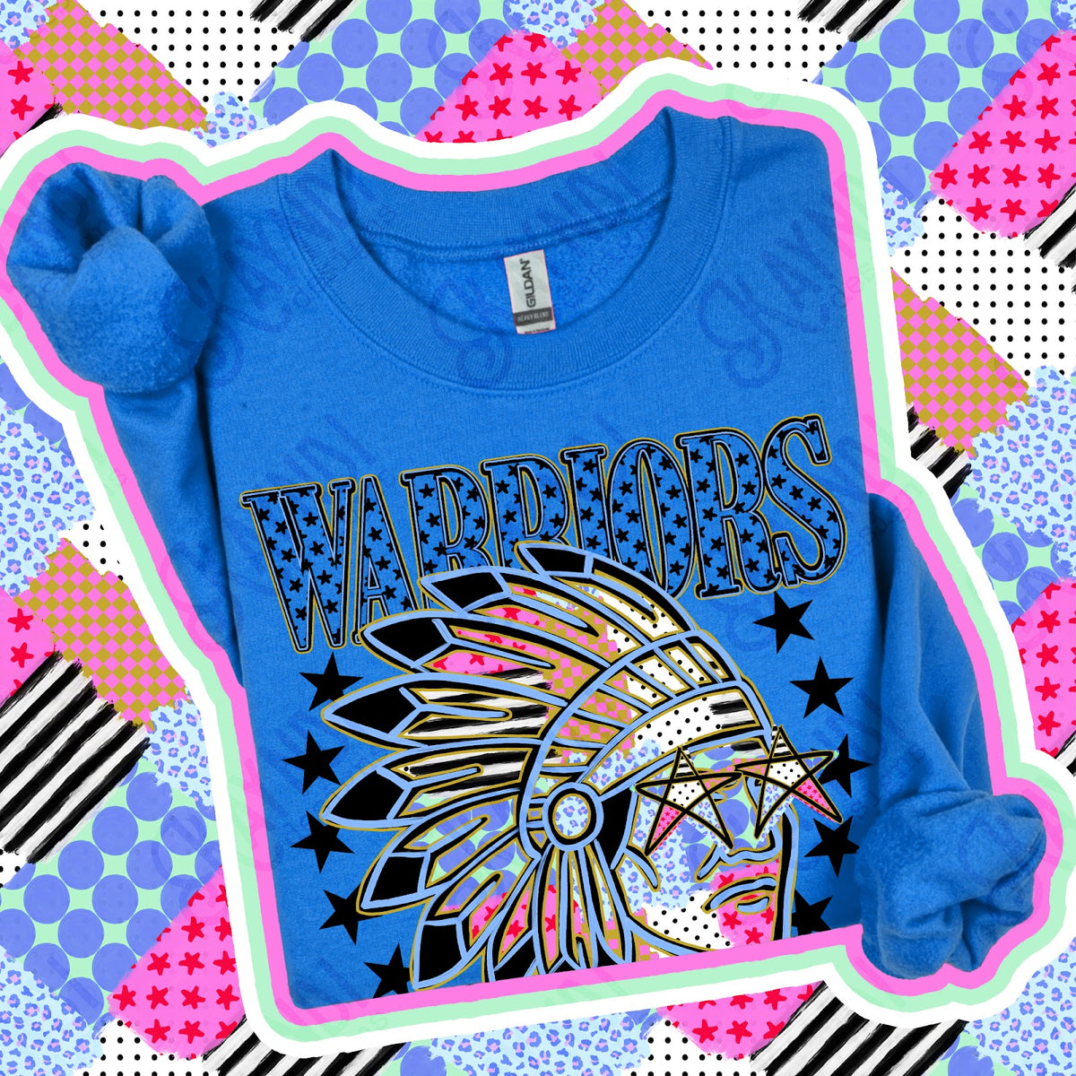 Patchwork Varisty Stars Warriors 4 Top