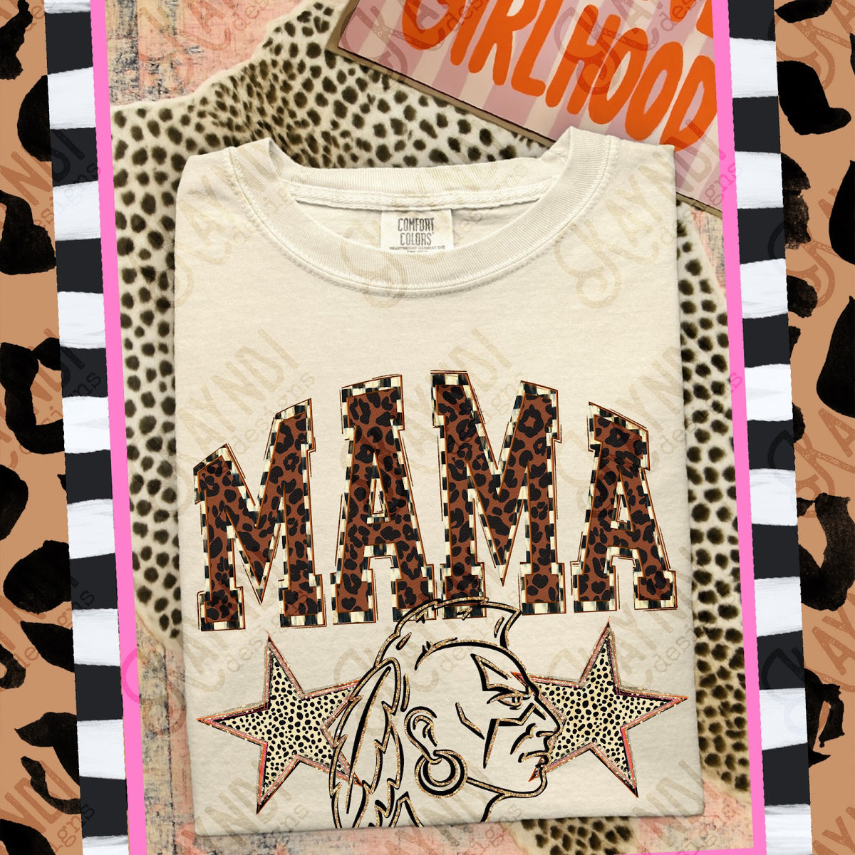 MAMA Mohawks Top design mockup