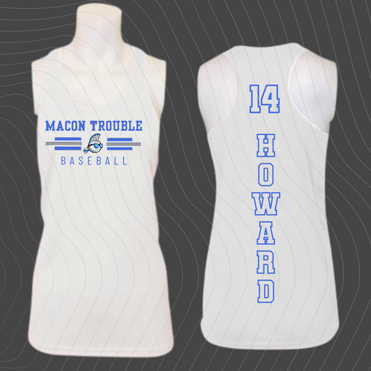 Macon Trouble-Design A WHITE Tank Top