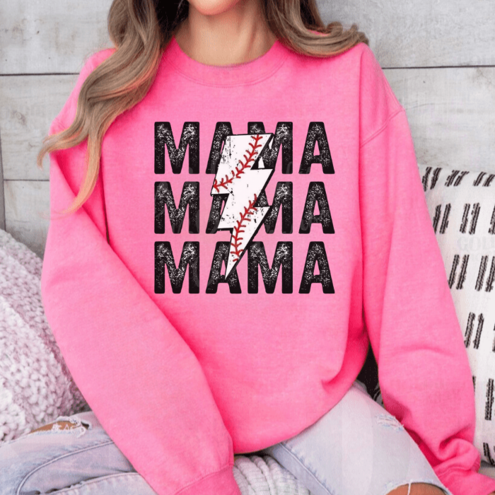 MAMA x3 Baseball Lightning Bolt Tops