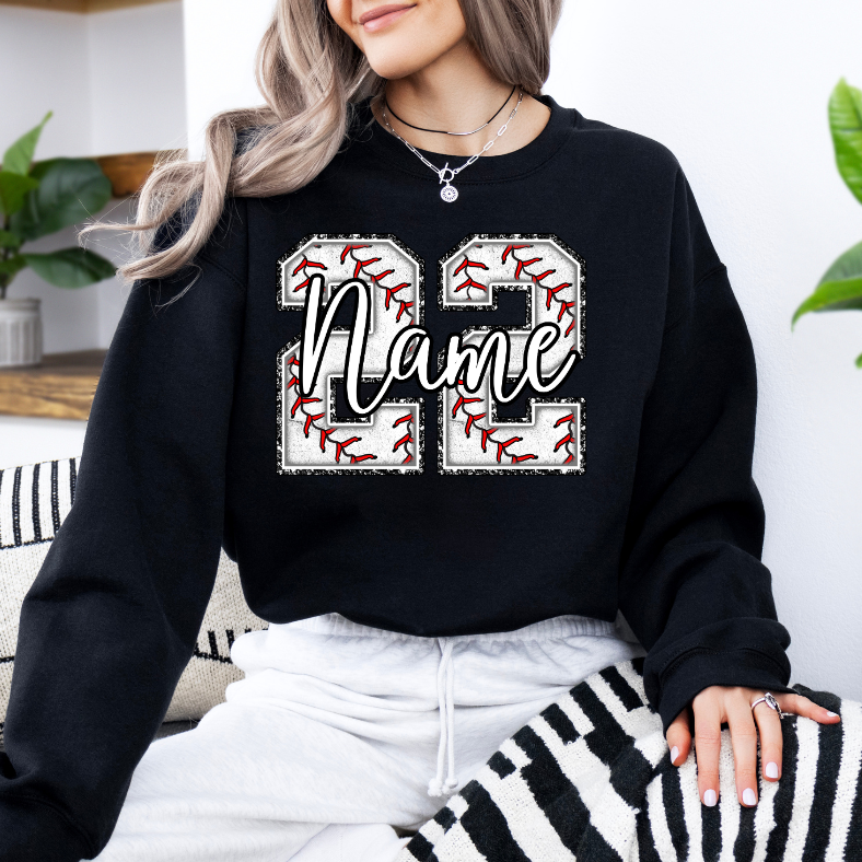 CUSTOM Baseball Number Sweatshirt or Hoodie