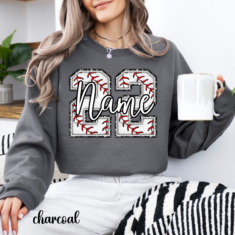 CUSTOM Baseball Number Sweatshirt or Hoodie