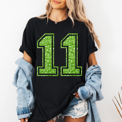 Custom Oversized Faux Glitter Number Top — design example 1