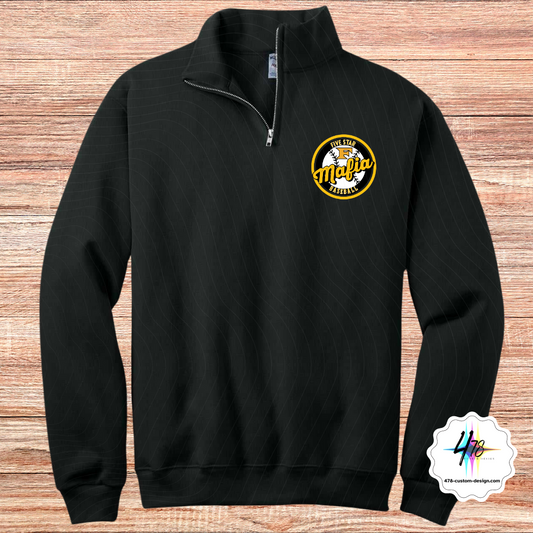 Five Star Baseball 1/4 Zip Fleece- Pocket Logo- BLACK CIRCLE