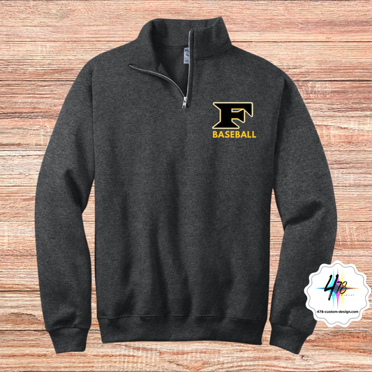 Five Star Baseball 1/4 Zip Fleece- Pocket Logo- GRAY