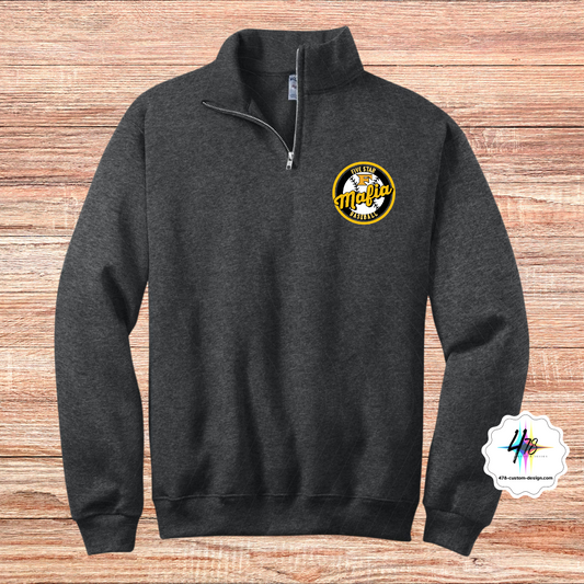Five Star Baseball 1/4 Zip Fleece- Pocket Logo- GRAY CIRCLE