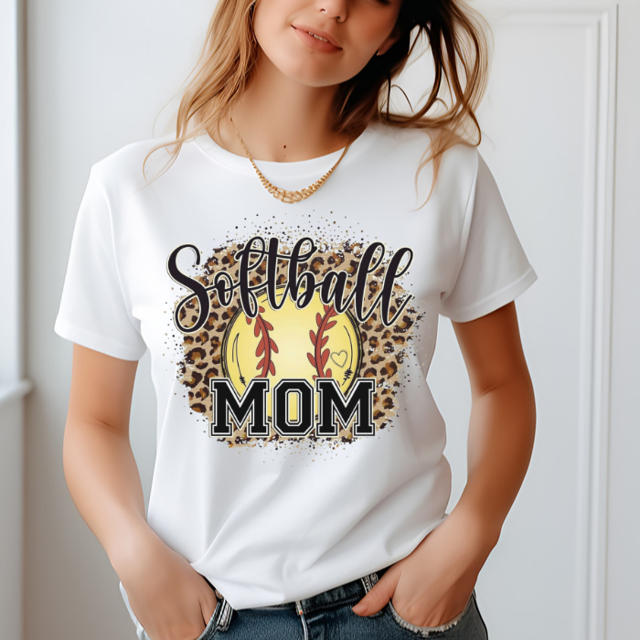 Leopard Softball Mom Top