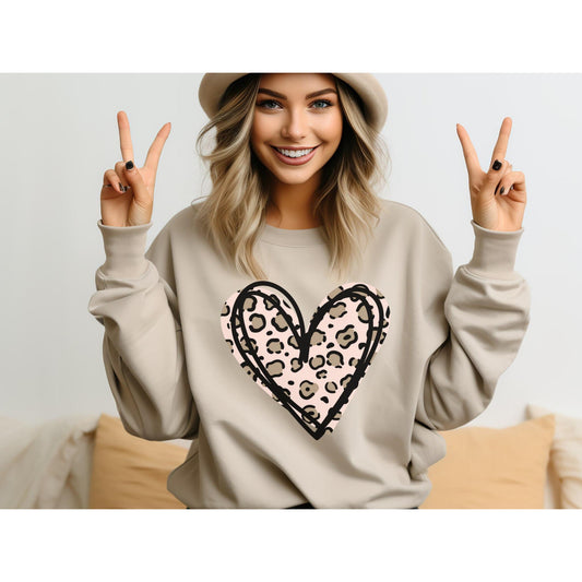 Leopard Heart Top