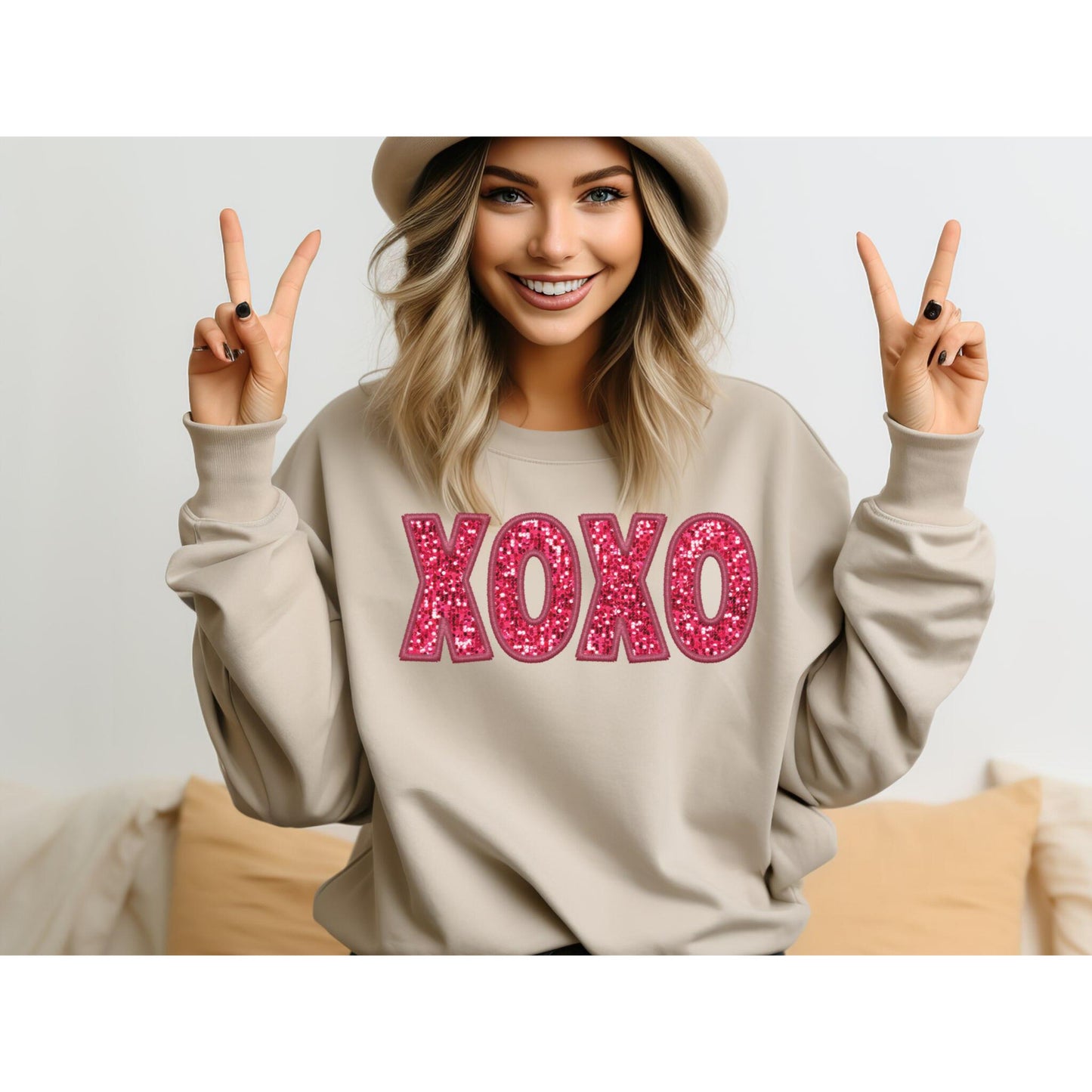 XOXO Faux Sequin Top