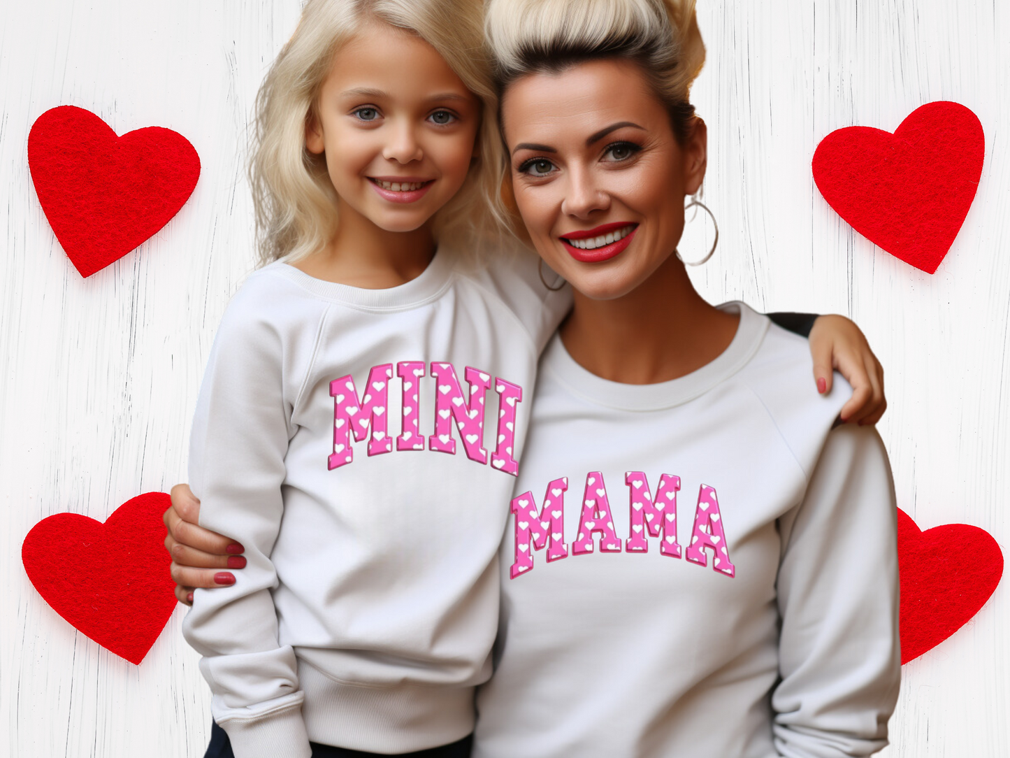 Mama Mini Pink and White Heart Top