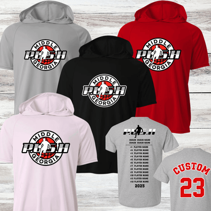 PUSH Basketball Design 1- Hooded T-Shirts (Sleeveless, Short and Long Sleeve)