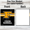 Five Star Baseball Blanket ( With or without Custom Name/ Number) 52x60"
