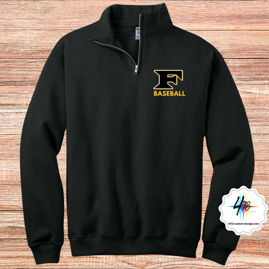 Five Star Baseball 1/4 Zip Fleece- Pocket Logo- BLACK