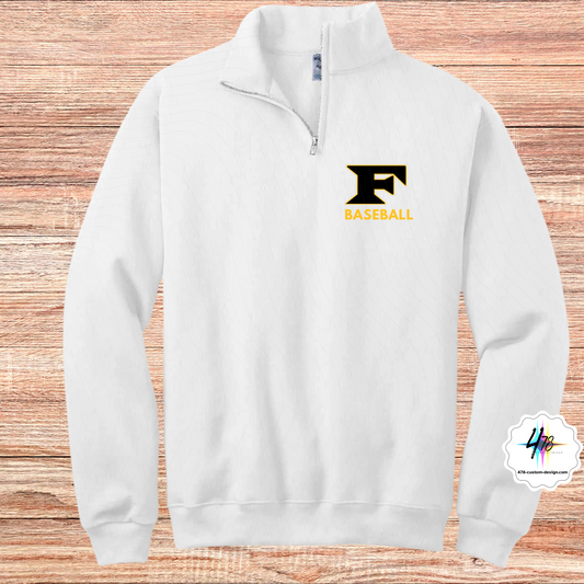 Five Star Baseball 1/4 Zip Fleece- Pocket Logo- WHITE