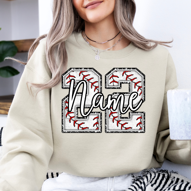 CUSTOM Baseball Number Sweatshirt or Hoodie