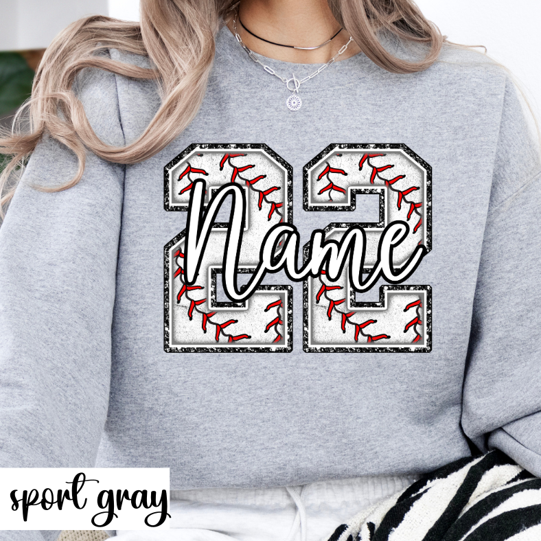 CUSTOM Baseball Number Sweatshirt or Hoodie