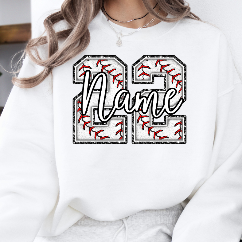 CUSTOM Baseball Number Sweatshirt or Hoodie