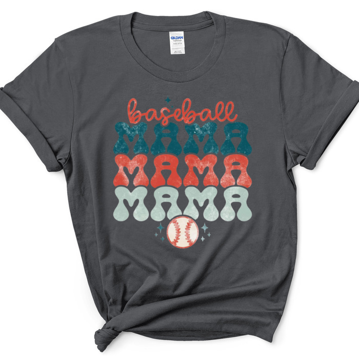 Bubble Letter Baseball MAMA Top