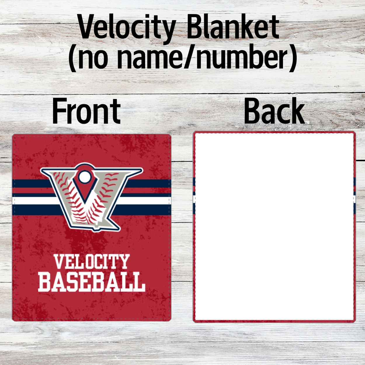 Velocity Baseball Blanket 52x60" (With or Without Custom Name/Number)