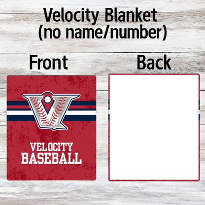 Velocity Baseball Blanket 52x60" (With or Without Custom Name/Number)