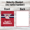 Velocity Baseball Blanket 52x60" (With or Without Custom Name/Number)