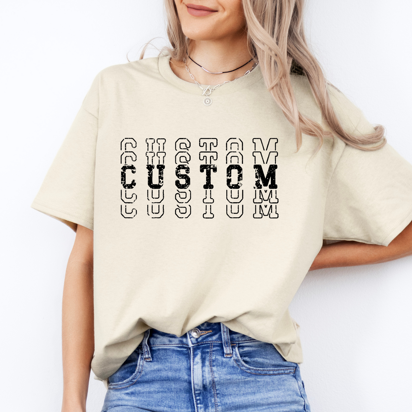 CUSTOM TEAM STACKED- Short & Long Sleeve T-Shirt