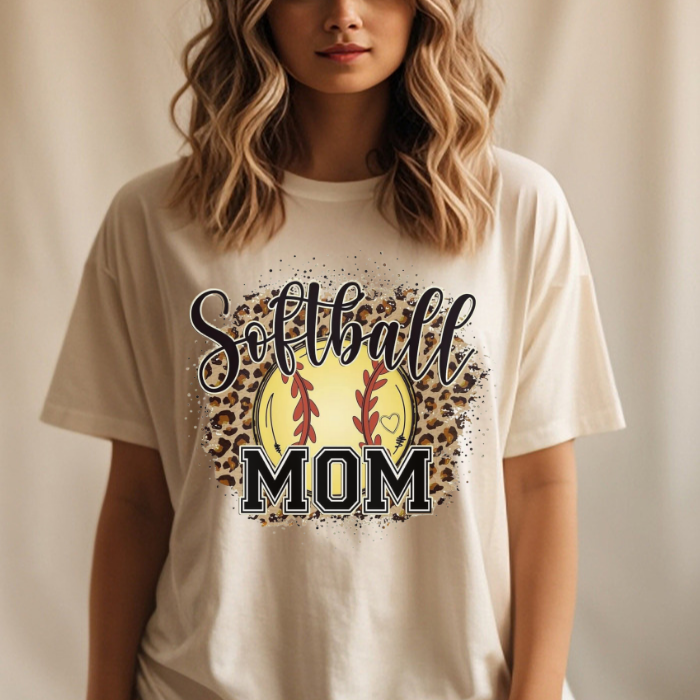 Leopard Softball Mom Top