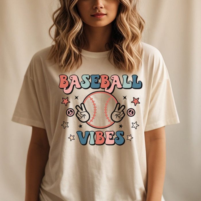 Baseball Vibes Peace Top