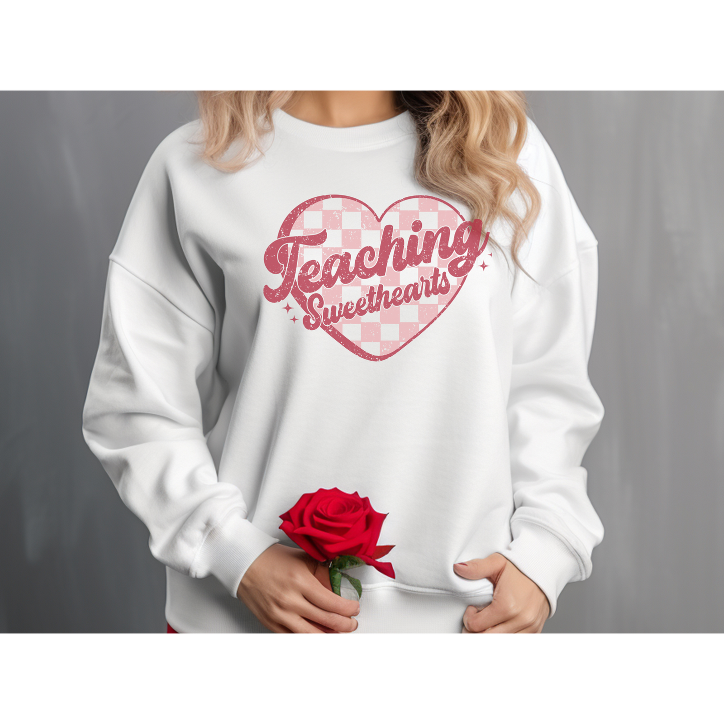 Teaching Sweethearts Checker Heart Top