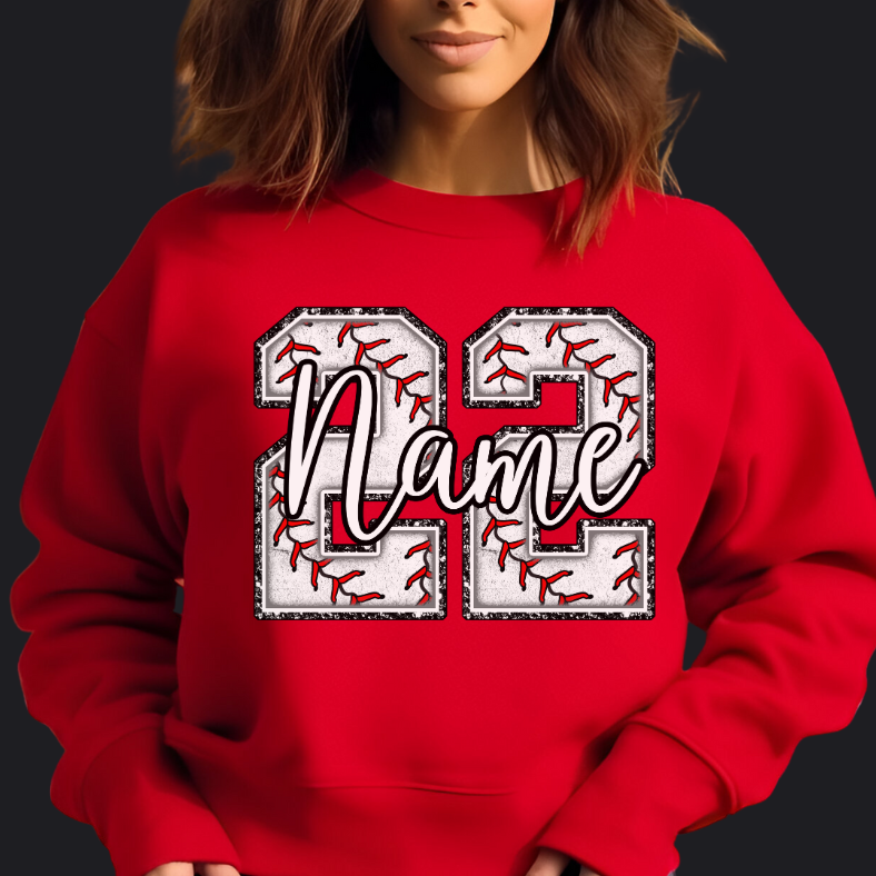 CUSTOM Baseball Number Sweatshirt or Hoodie