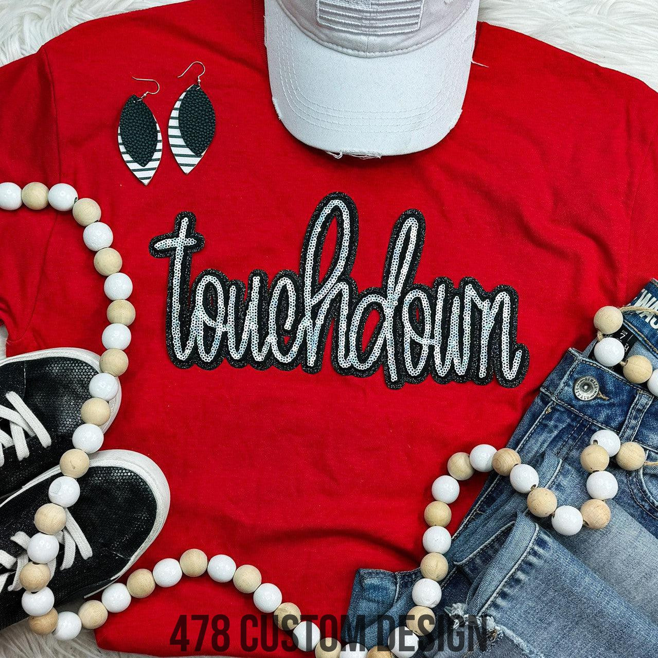 Touchdown Real Sequin Patch Top