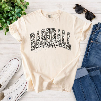 Baseball Mom — leopard collegiate design