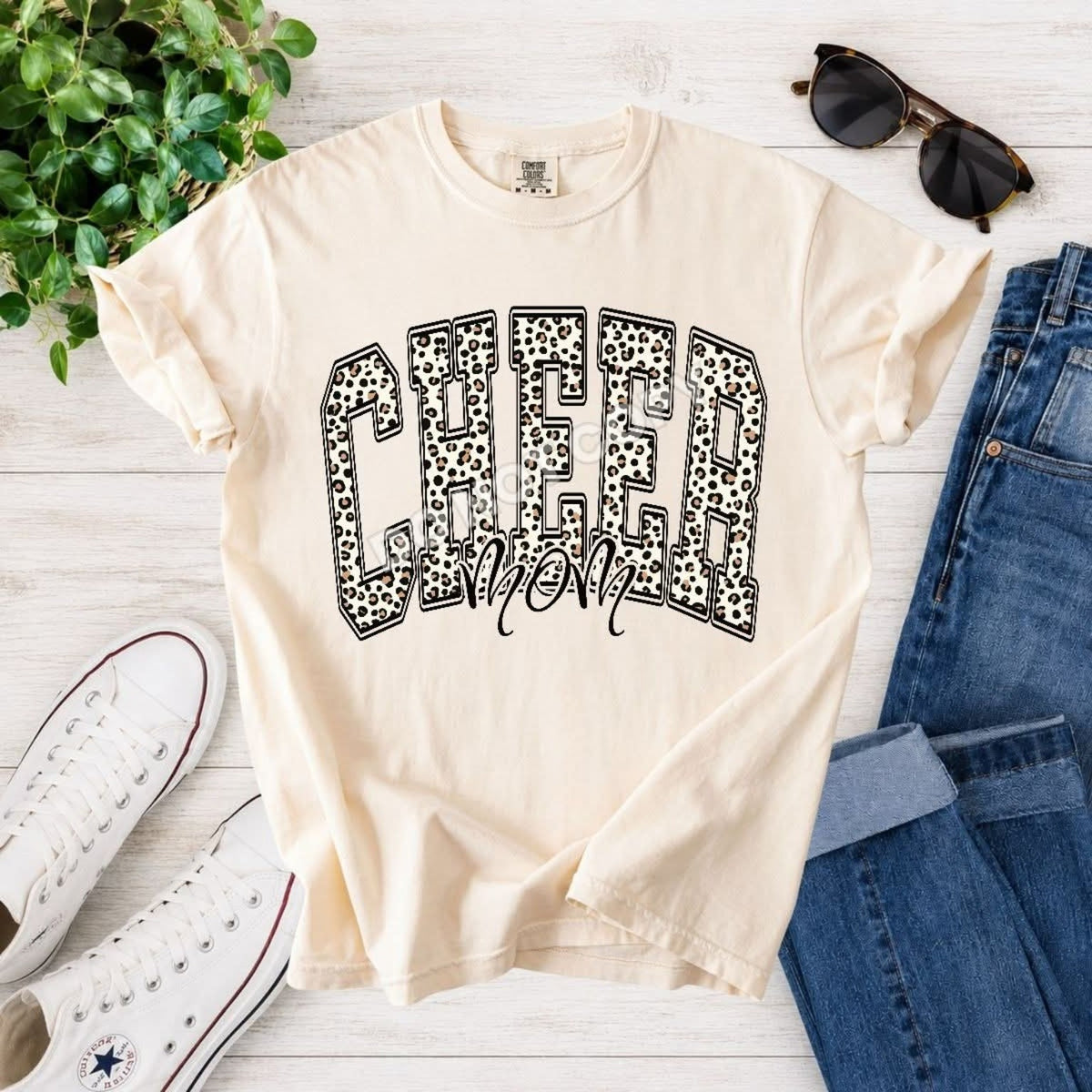 Cheer Mom — leopard collegiate design