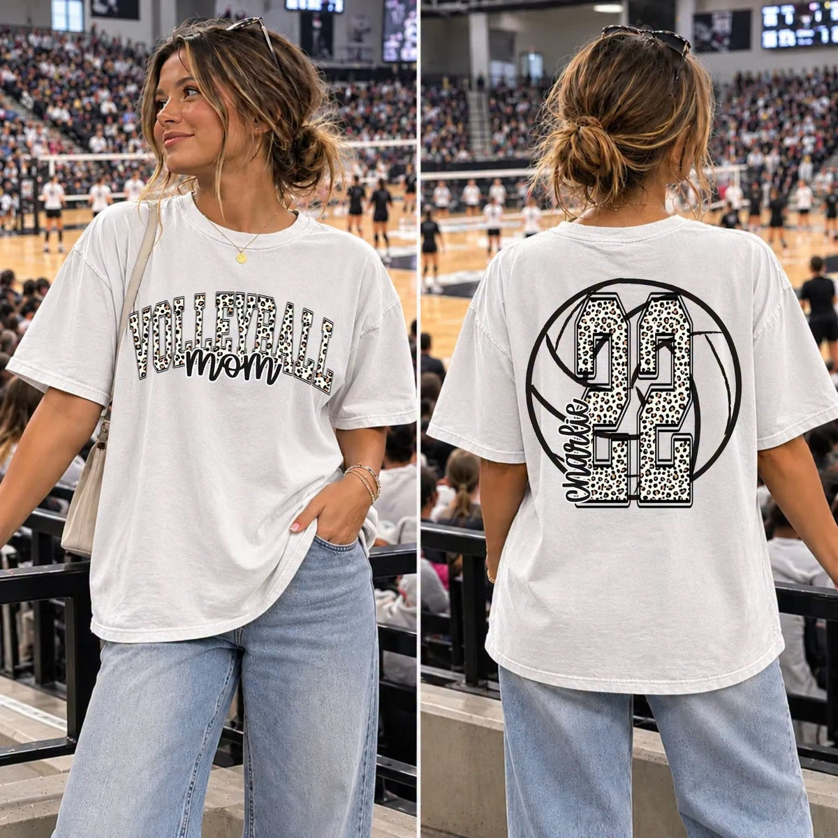 Leopard Collegiate Basketball Mom Top — example 8