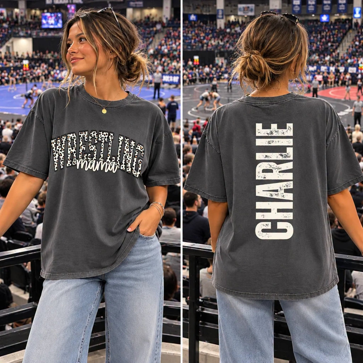 Leopard Collegiate Basketball Mom Top — example 9