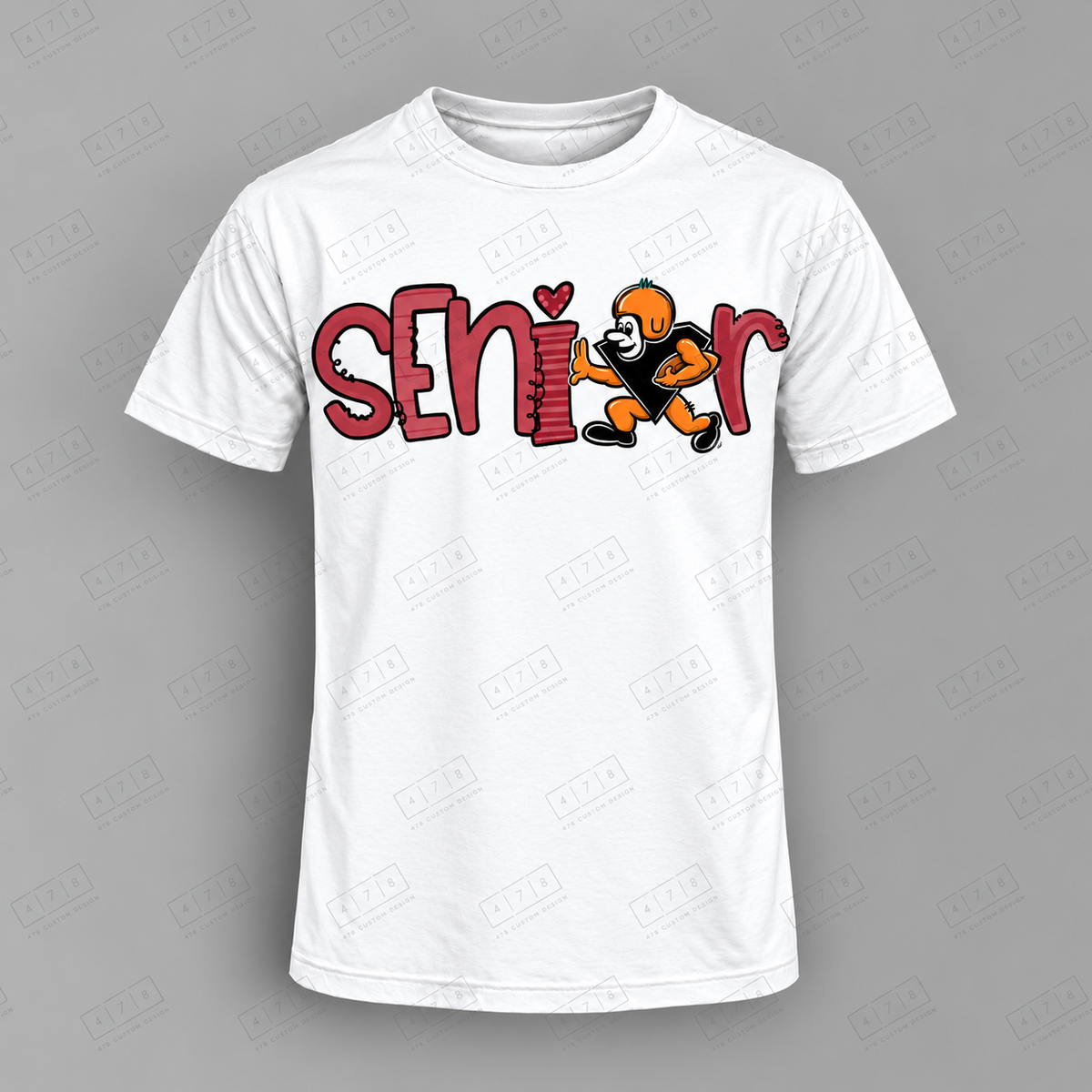 Seniors Maroon Black Diamonds Top on white shirt — 478 Custom Design