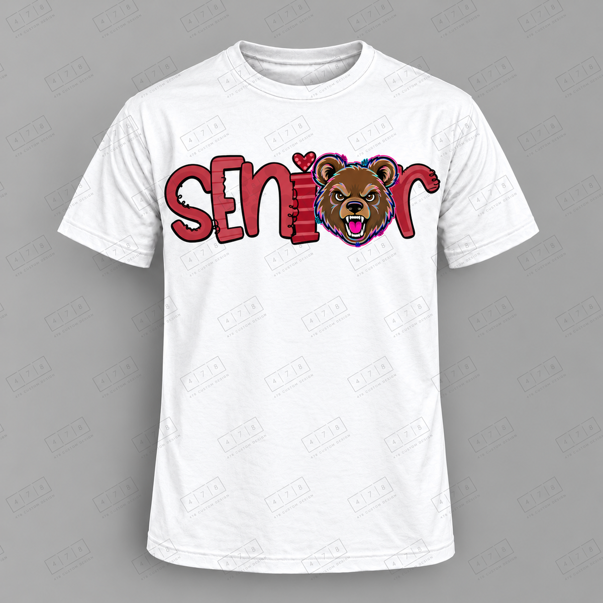 Seniors Maroon Bruins Top on white shirt — 478 Custom Design