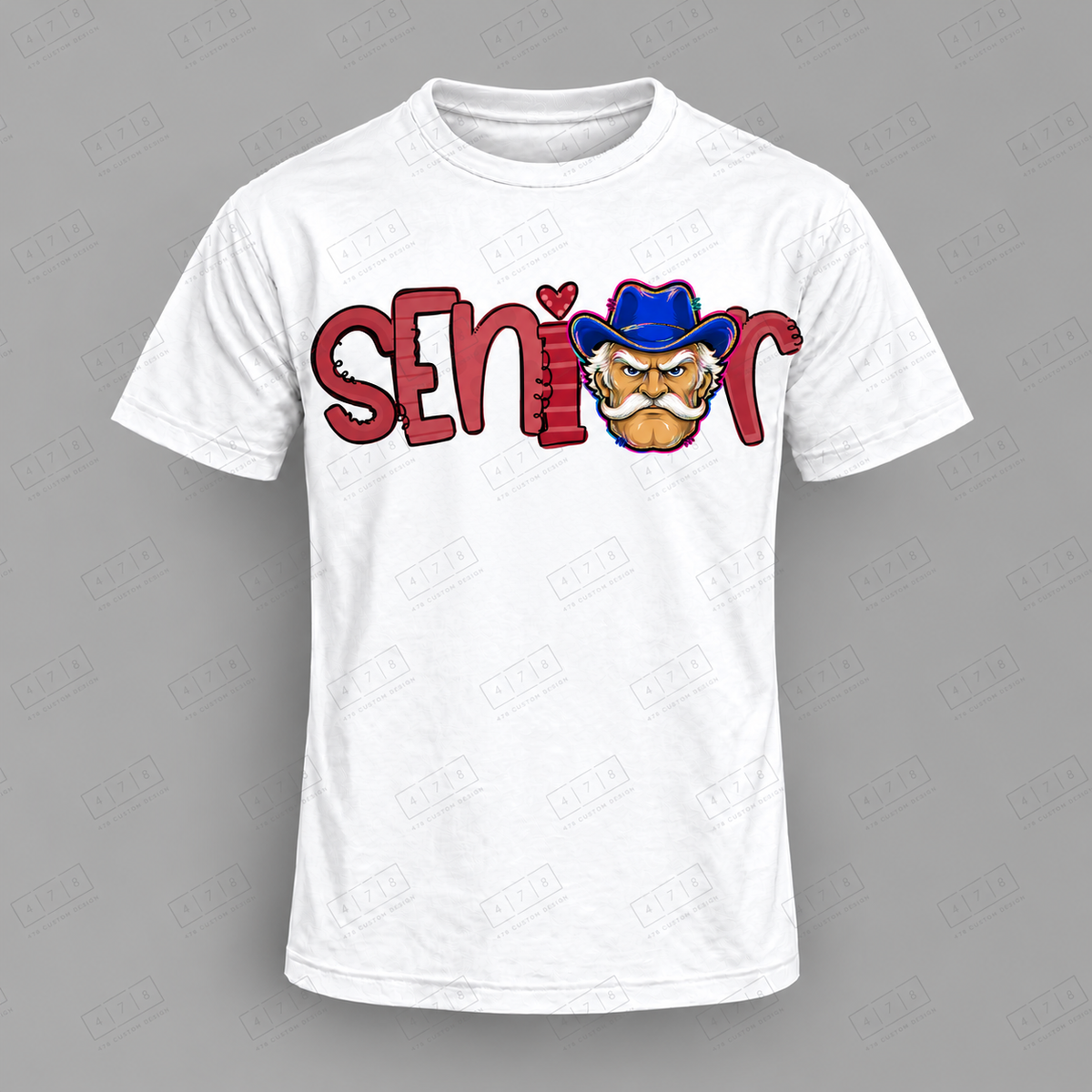 Seniors Maroon Colonels 2 Top on white shirt — 478 Custom Design