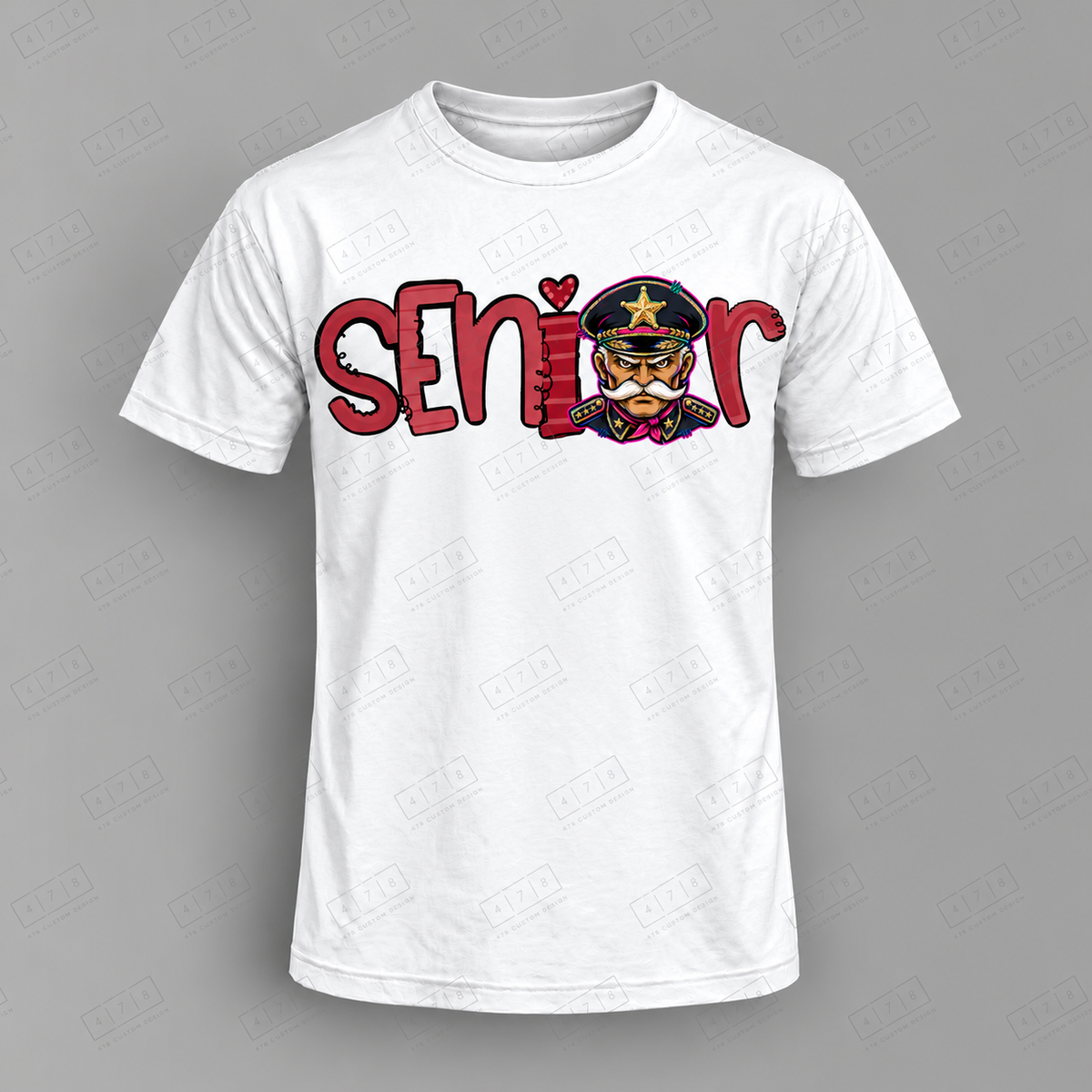 Seniors Maroon Generals Top on white shirt — 478 Custom Design