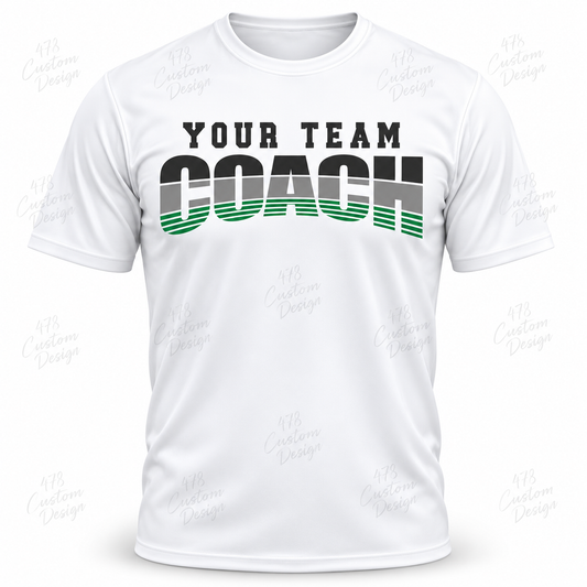 Custom Coach Design 1-Custom Top on a full-length white dri-fit shirt