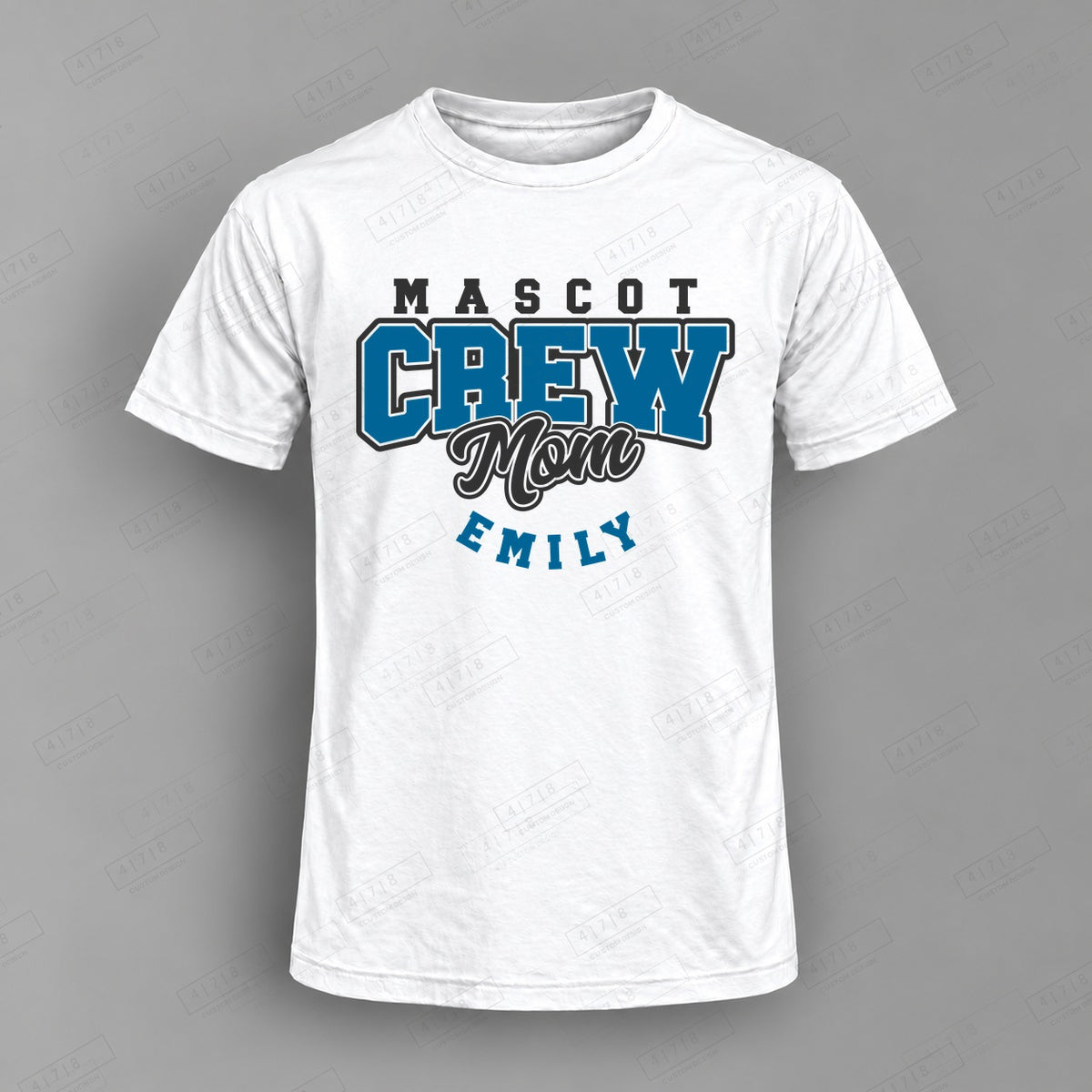 Custom Rowing Crew Mom Design 1-001 Top alternate example, 478 Custom Design watermarked garment mockup