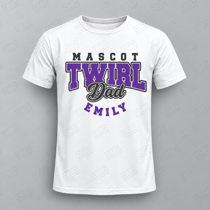 Custom Twirl Dad Top with approved chest print size and 478 Custom Design watermark