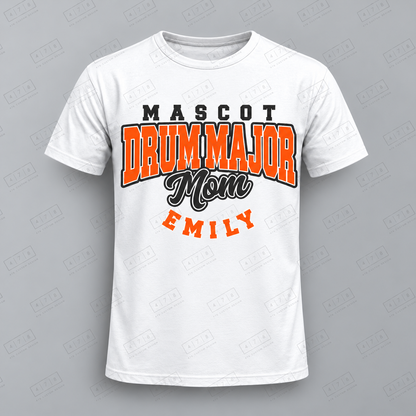 Custom Drum Major Mom Top with approved chest print size and 478 Custom Design watermark