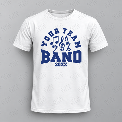Custom Your Team Band Music Symbols Top with approved chest print size and 478 Custom Design watermark
