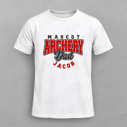 Custom Outlined Archery Dad Top with approved chest print size and 478 Custom Design watermark