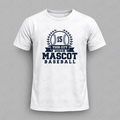 Custom Wreath Ribbon Baseball Top with approved chest print size and 478 Custom Design watermark